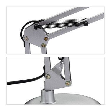 Relaxdays Retro Schreibtischlampe silber
