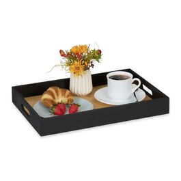 Relaxdays Rechteckiges Tablett aus Bambus