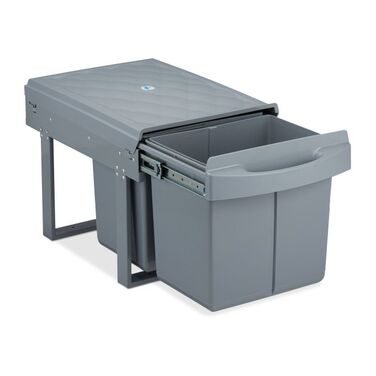 Relaxdays Einbaumülleimer 2x15 l grau