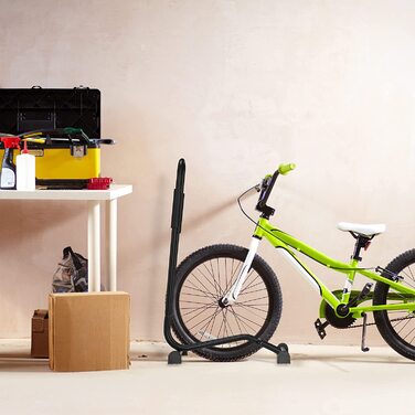 Relaxdays Fahrradständer Boden, für Reifenbreite bis 2,5', Fahrrad Ausstellungsständer, Vorder-& Hinterrad, schwarz