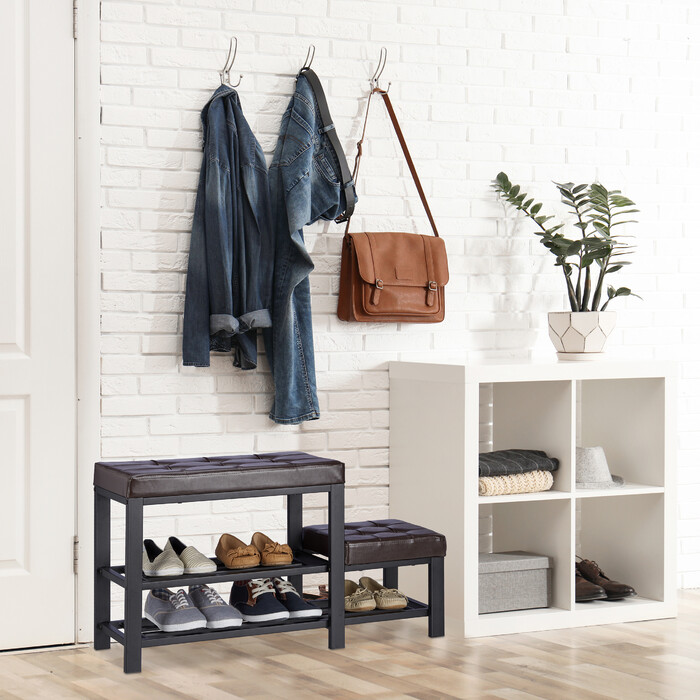 Relaxdays Schuhbank mit Hocker