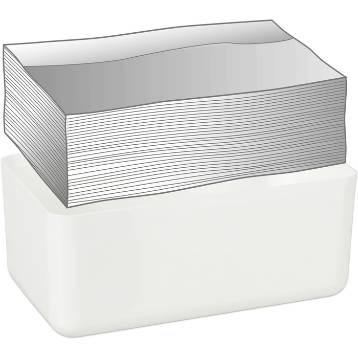 2 x Tücherbox mit Bambusdeckel, Bad, modernes Design, Kunststoff, 10x23x13 cm, weiß/Natur