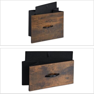 Relaxdays Kommode Industrial, 4 Schubladen, HBT: 71,5x84x32,5 cm, Stoff/Metall/Holzoptik, braun/schwarz