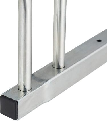 Relaxdays Fahrradständer Boden, für 3 Fahrräder, bis 50 mm Reifenbreite, Metall, Garage, Fahrrad-Aufstellständer, silber