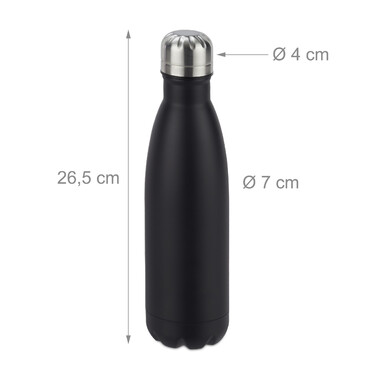 Relaxdays Trinkflasche Edelstahl