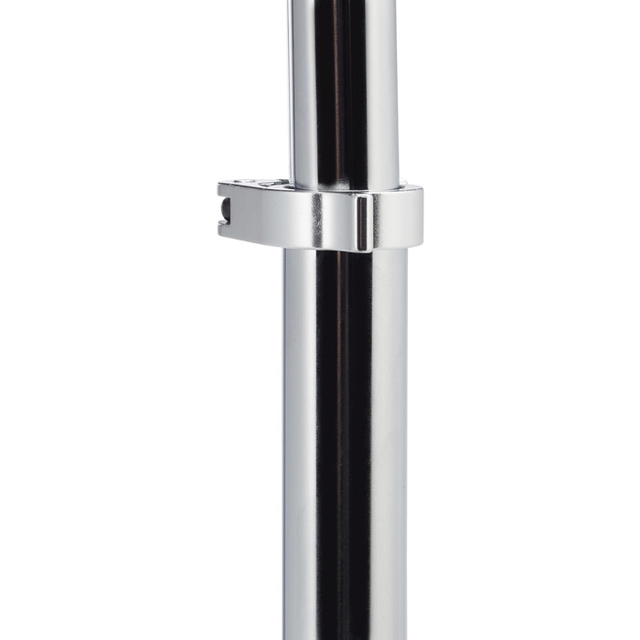 Relaxdays, Silber Kaffeetisch höhenverstellbar bis 70 cm, runder Wohnzimmertisch, verchromter Stahl, Glasplatte 46 cm Ø, Standard