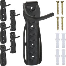 Relaxdays Fahrrad Wandhalterung, 6er Set, Fahrradaufhängung bis 25 kg, vertikal, Wand Fahrradhalter, Metall, schwarz