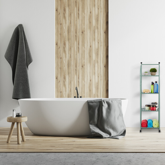 Relaxdays Schmales Standregal mit 4 Ablagen
