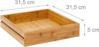 Relaxdays Bambus Beistelltisch mit Schublade H x B x T: ca. 51,5 x 40,5 x 30,5 cm Nachttisch aus robustem Holtz als schmale Nachtkonsole mit Schubfach als kleiner Tisch mit 2 Ablageflächen, natur Single