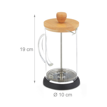 Relaxdays Kaffeebereiter mit Bambusdeckel