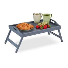 Relaxdays Bambus Betttablett grau