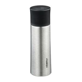 Relaxdays Trinkflasche Edelstahl 400 ml mit Becher