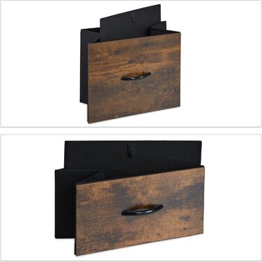 Relaxdays Kommode, 5 Schubladen, 2 Ablagen, Industrial, 87x84x32 cm, braun/schwarz