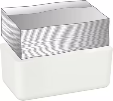 Tücherbox mit Bambusdeckel, fürs Bad, modernes Design, Kunststoff, 10x3x13 cm, weiß/Natur (4)