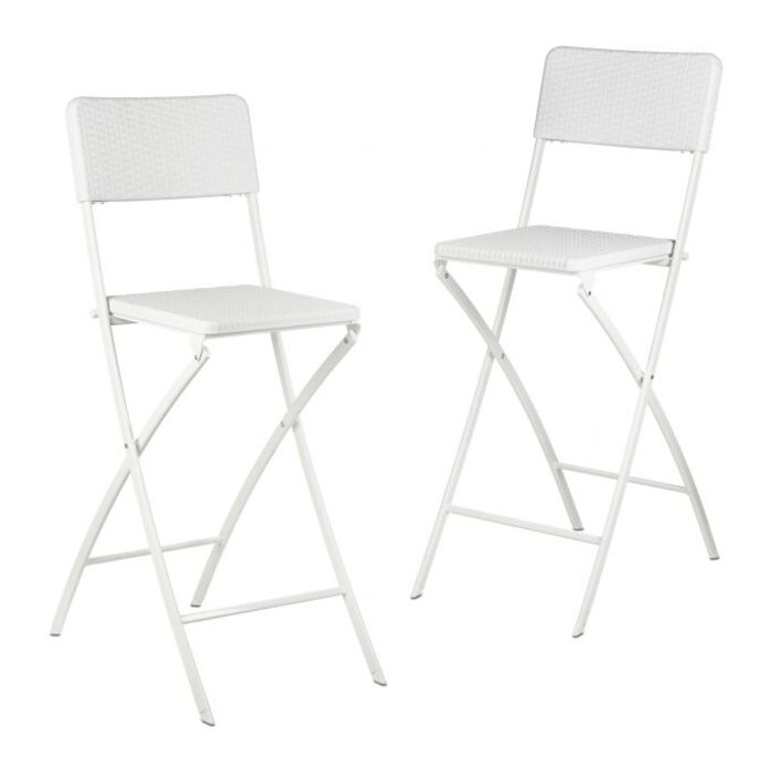 Relaxdays 2er Set Barhocker Rattan