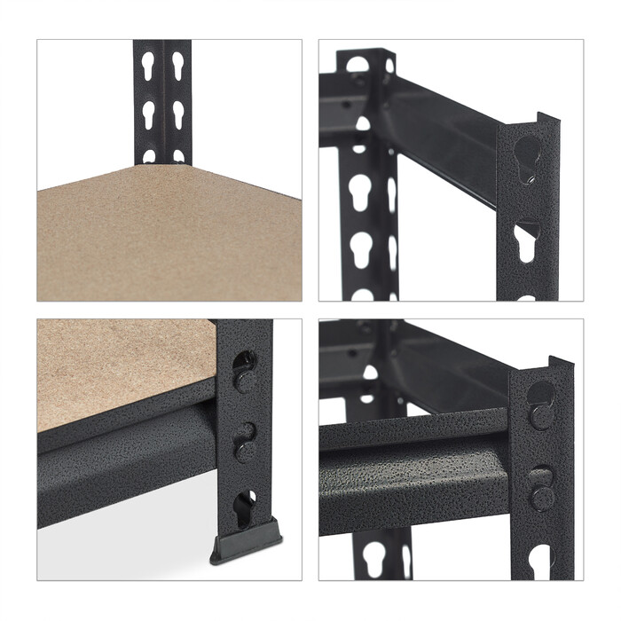Relaxdays Schwerlastregal 1800 kg schwarz