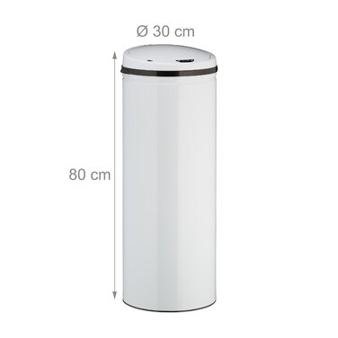 Relaxdays Sensor Mülleimer 50l weiß