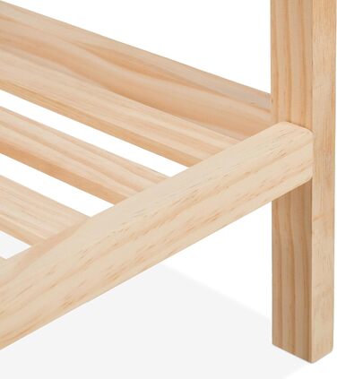 Relaxdays Couchtisch, Wohnzimmertisch mit Glasplatte, Holz, HBT 35 x 80 x 40 cm, rechteckiger Sofatisch, 2 Etagen, Natur