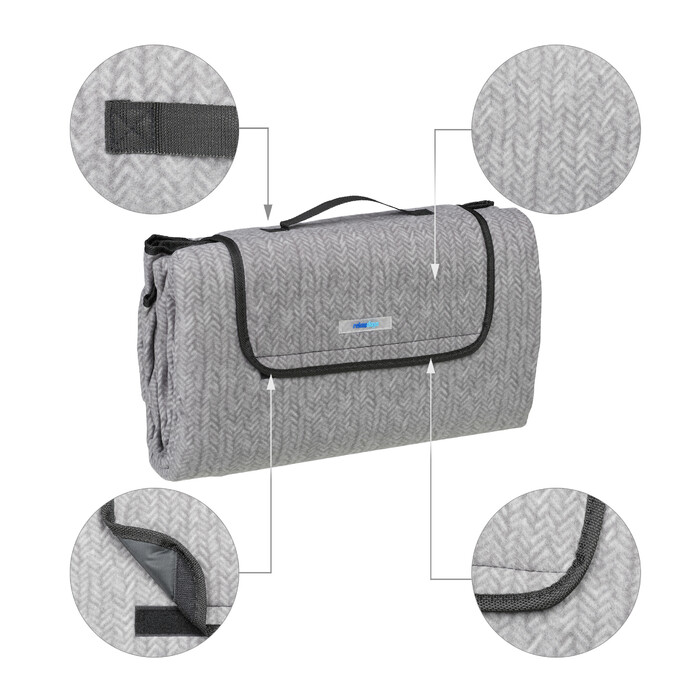 Relaxdays Graue Picknickdecke Fleece