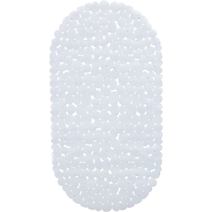 Relaxdays rutschfeste Badewannenmatte Steinoptik, waschbar, 36x68 cm, 1 Stück, Weiß
