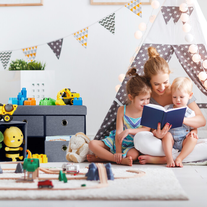 Relaxdays Graue Sitzbank mit 4 Schubfächern