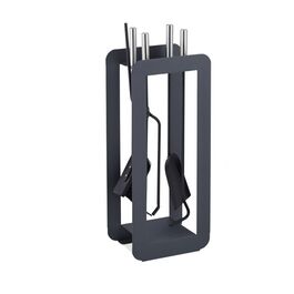 Relaxdays 5-teiliges Kaminbesteck in Grau/Silber