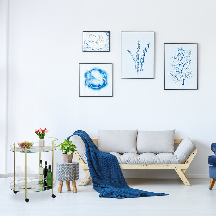 Relaxdays Ovaler Servierwagen mit 2 Ablagen