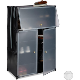 Relaxdays Schuhschrank, XL Steckregal, 24 Paar, 6 Fächer, HBT 94x61,5x31,5 cm (Schwarz)