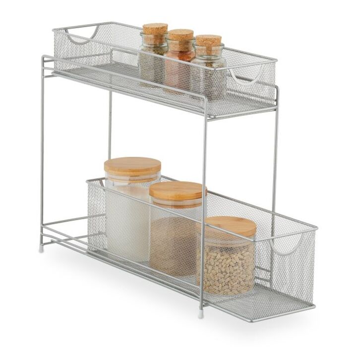 Relaxdays Metall Küchenschrank Organizer