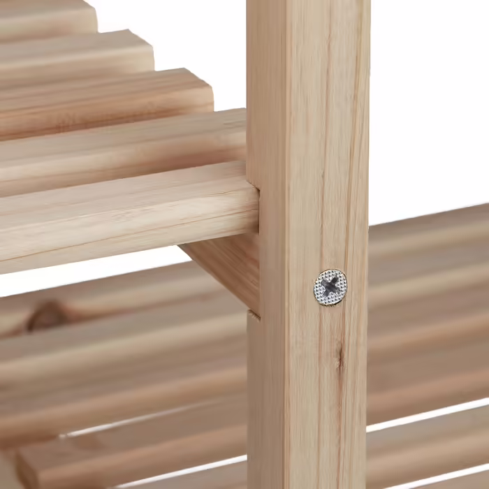 Relaxdays Pflanzenregal Holz, stabil, rustikal, rostfrei, 86x95x29 cm, natur