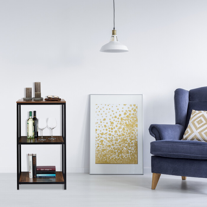 Relaxdays Quadratisches Standregal 3 Ablagen