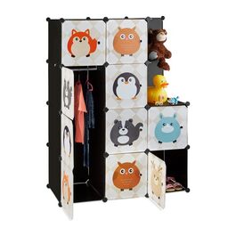 Relaxdays Steckregal Kinderzimmer mit Tiermotiven