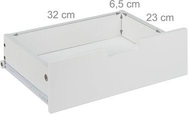 Relaxdays Nachttisch, skandinavisch, 1 Schublade, für Boxspringbett, 60x40x30cm, weiß/Natur