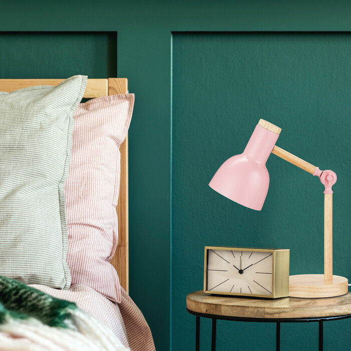 Relaxdays Schreibtischlampe Holz verstellbar