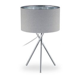 Relaxdays Dreibein Lampe grau