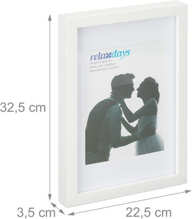Relaxdays Bilderrahmen 2er Set, 20x30 cm, weiß (50 Zeichen)