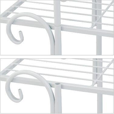 Relaxdays Blumenregal Metall, Vintage, 75x56x23 cm, Blumentreppe 5 Ablagen, Eisen (Weiß)