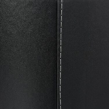 Relaxdays, schwarz Kaminholzkorb Kunstleder XL, stabiler Feuerholzkorb mit Tragegriffen, für Brennholz & Zeitungen, oval, 80% Pappe XL Single