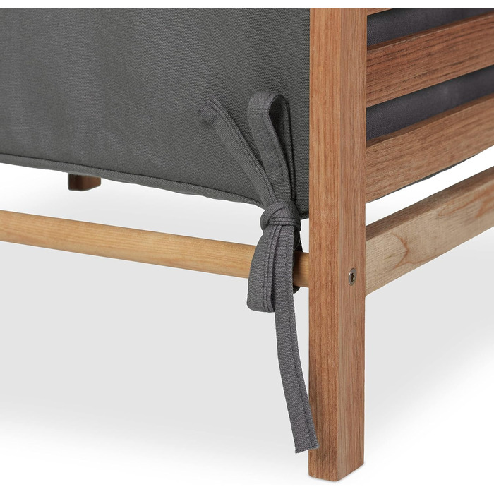 Relaxdays Wäschekorb Holzgestell, 60 L Stoffbeutel, HxBxT: 63,5 x 43 x 43 cm, ohne Deckel, Wäschesammler, Natur/grau