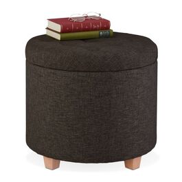Relaxdays Runder Sitzhocker mit Stauraum