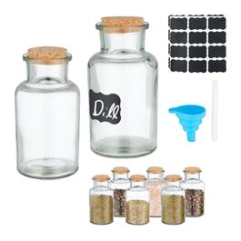 Relaxdays 8er Set Gewürzgläser mit Korkdeckel