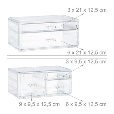 Relaxdays Acryl Make Up Organizer mit 21 Fächern