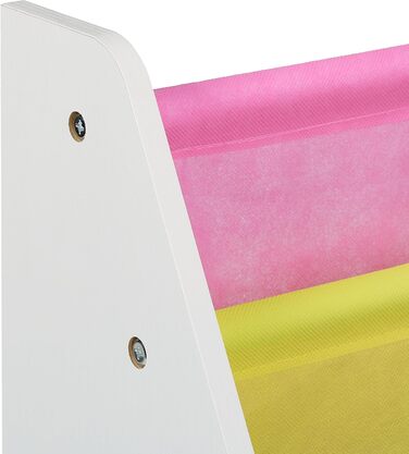 Relaxdays Kinderregal mit 6 Boxen, 2 Taschen, Spielzeugregal, HBT: 74x62,5x31 cm, bunt