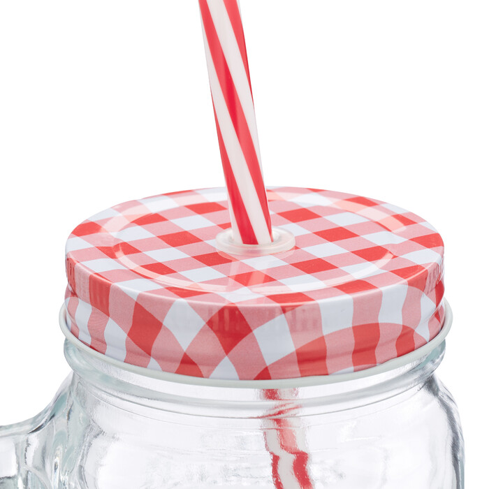 Relaxdays Bunte Trinkgläser mit Deckel 4er Set