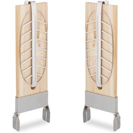 Relaxdays Flammlachsbretter, 2er Set, Zedernholz, neigbare Edelstahl Halterung, Räucherbrett HBT 57 x 20 x 5,5 cm, Natur