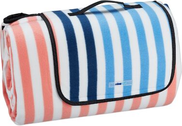 Relaxdays Picknickdecke, XXL, 200 x 300 cm, weiche Fleecedecke, wasserdicht und wärmeisolierend, Strandunterlage, bunt, 80% Polyester 10% Aluminium 10% Schaumstoff 200 x 300 cm Bunt