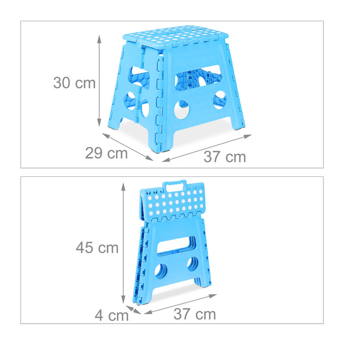 Relaxdays Klapphocker faltbar L Blau