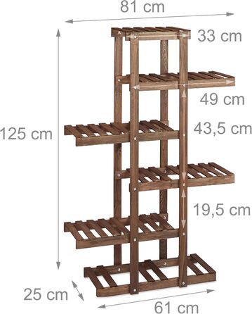 Relaxdays 2X Pflanzentreppe Set, Blumentreppe, Blumenregal, 5 Böden, Holz