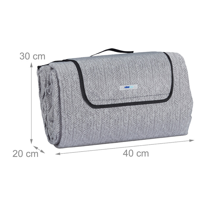 Relaxdays XXL Picknickdecke 200x300 Fischgräte