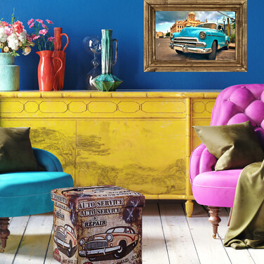 Relaxdays Sitzhocker mit Stauraum Trendmotiv